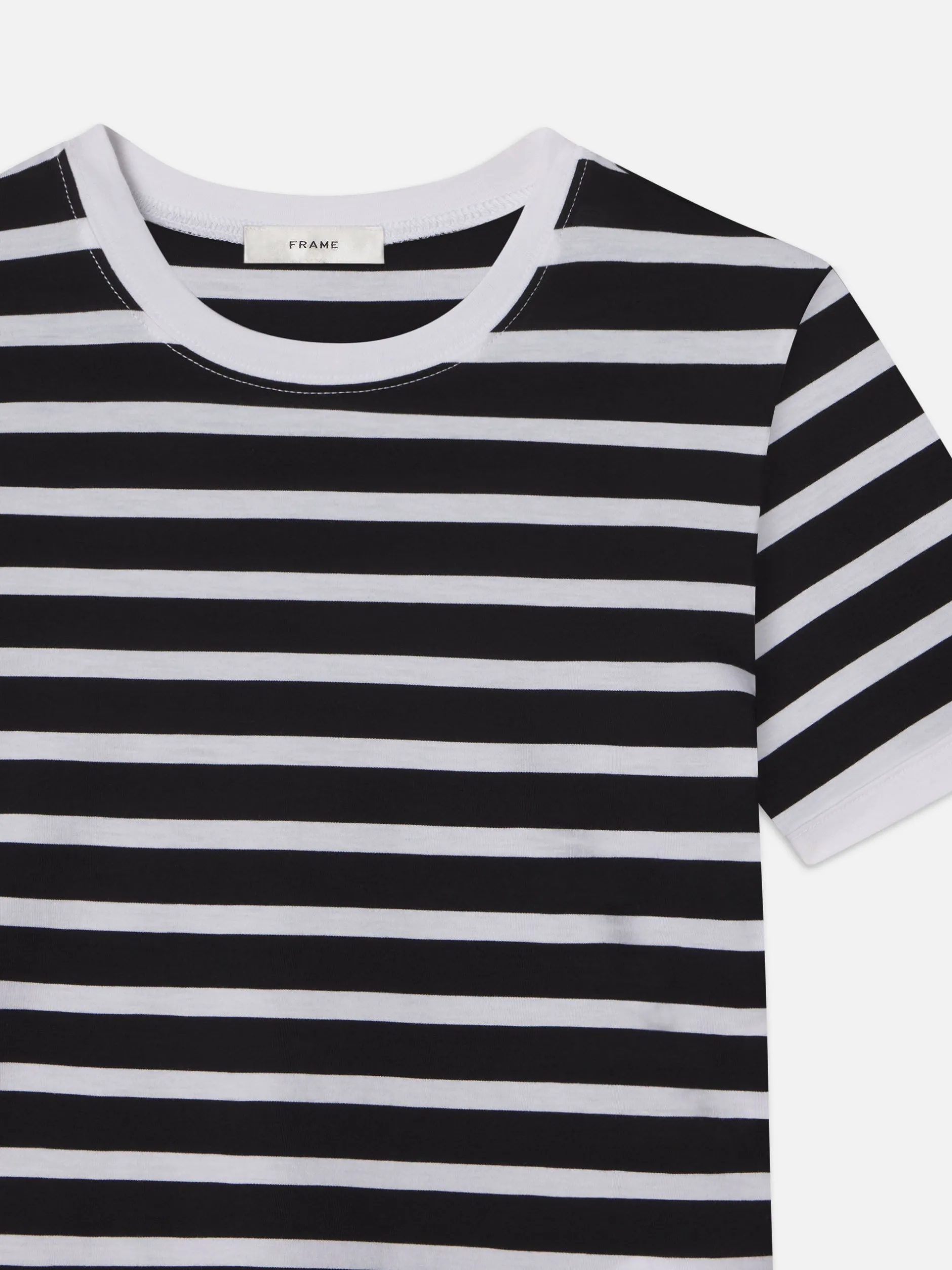FRAME Striped Baby Tee in Black Multi<Women Tanks & Tees