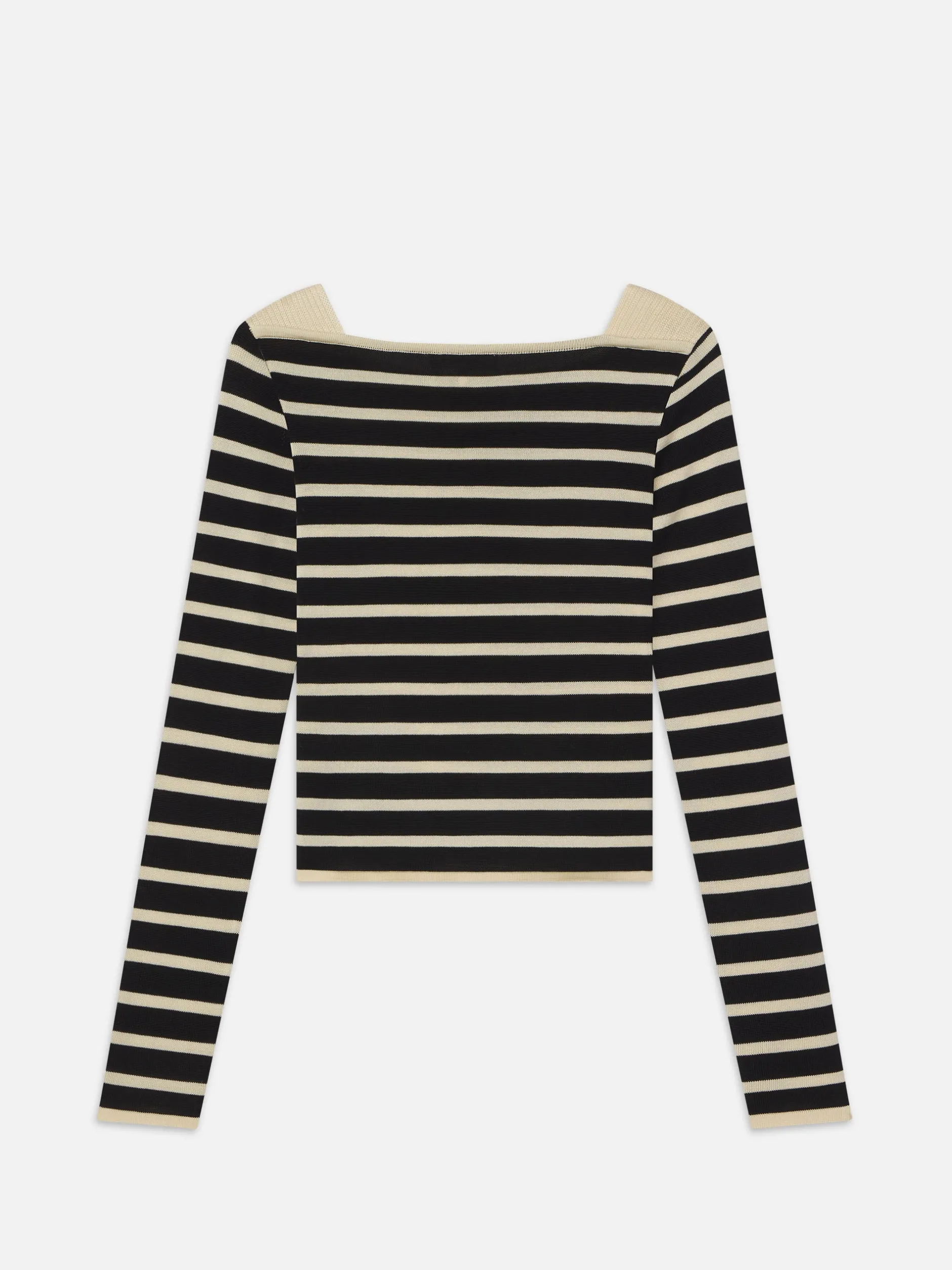 FRAME Striped Boatneck Sweater in Black Multi<Women Sweaters