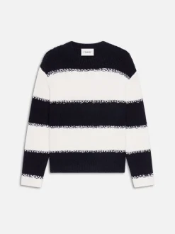 FRAME Striped Sweater in Dark Navy Stripe< Sweaters & Hoodies