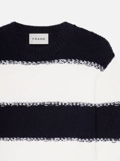 FRAME Striped Sweater in Dark Navy Stripe< Sweaters & Hoodies