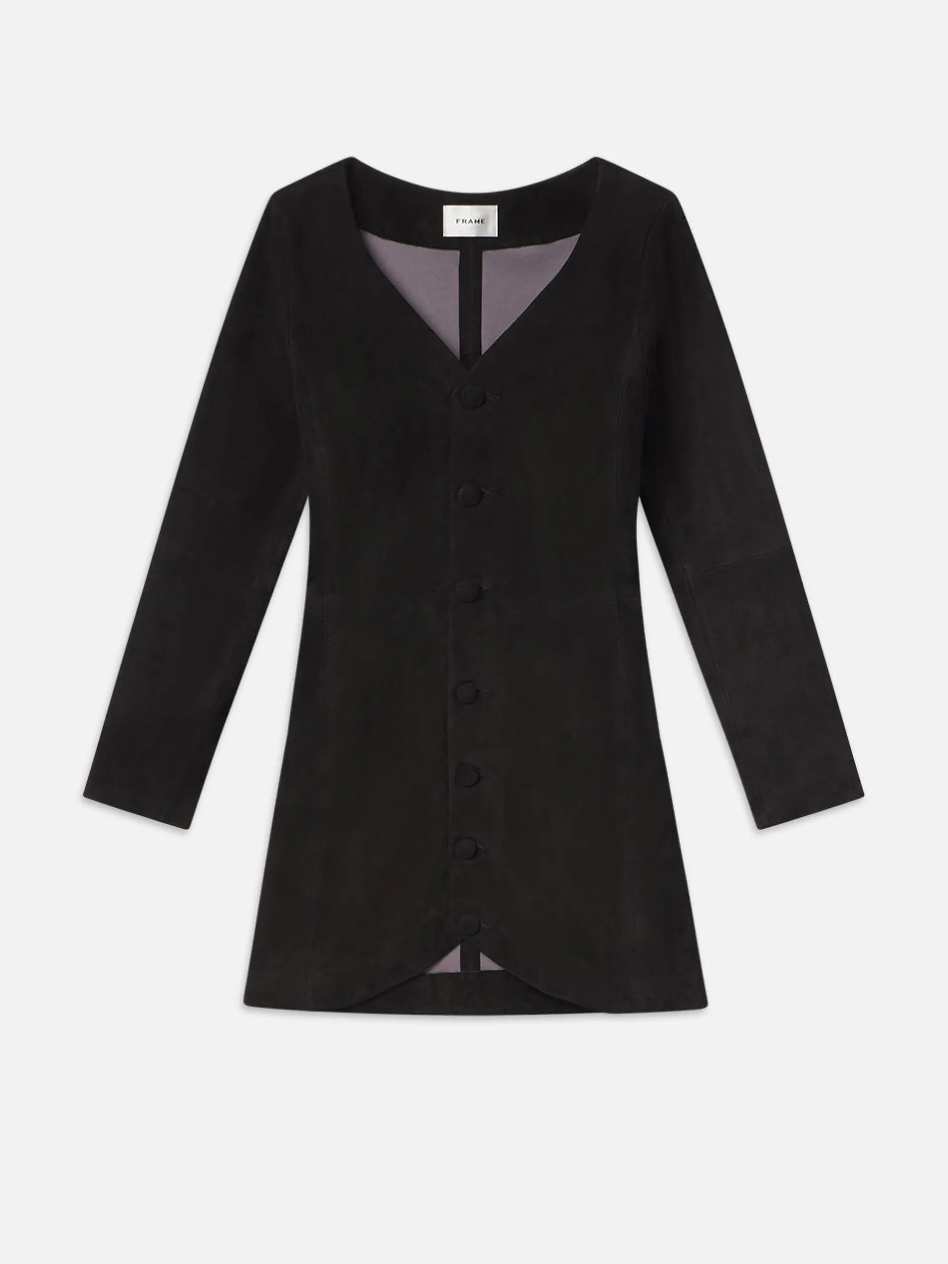 FRAME Suede Button Front Mini Dress in<Women Leather & Suede|Dresses & Jumpsuits