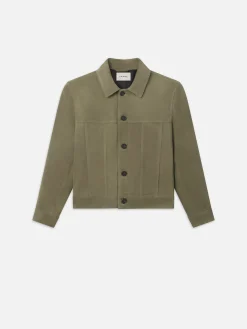 FRAME Suede Jacket in Light Olive< Leather & Suede|Jackets & Coats