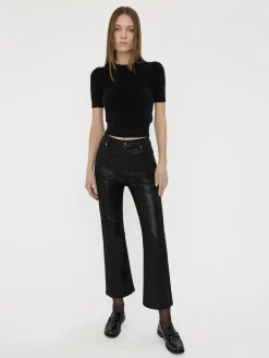 FRAME Suede Le Crop Mini Boot in Black Multi<Women Leather & Suede|Pants