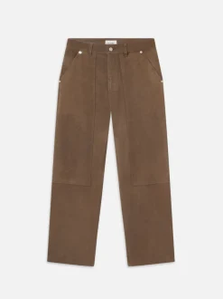 FRAME Suede Workwear Pant in Soft Mocha< Leather & Suede|Pants & Shorts