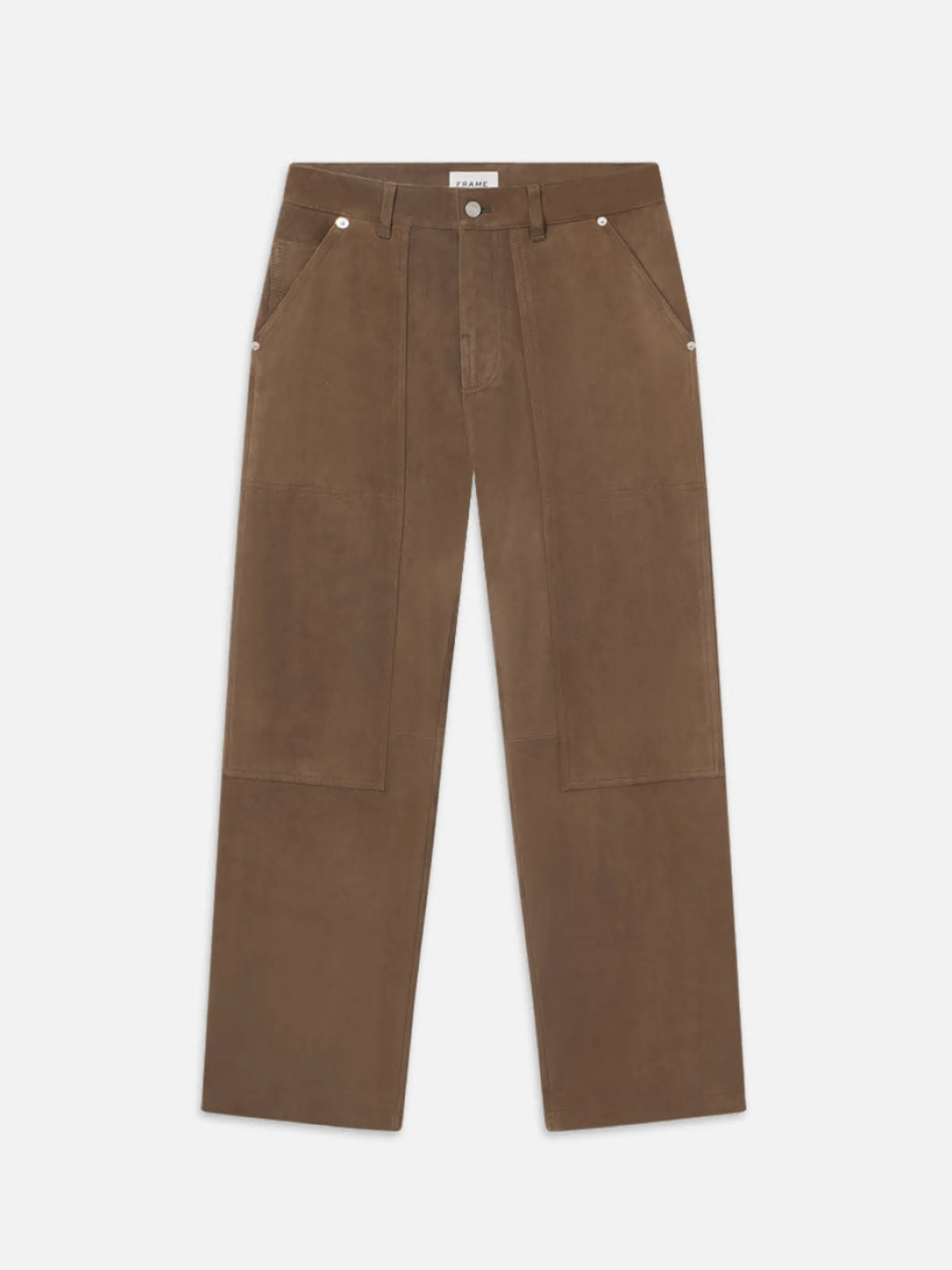 FRAME Suede Workwear Pant in Soft Mocha< Leather & Suede|Pants & Shorts