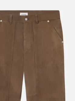 FRAME Suede Workwear Pant in Soft Mocha< Leather & Suede|Pants & Shorts