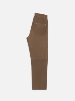 FRAME Suede Workwear Pant in Soft Mocha< Leather & Suede|Pants & Shorts