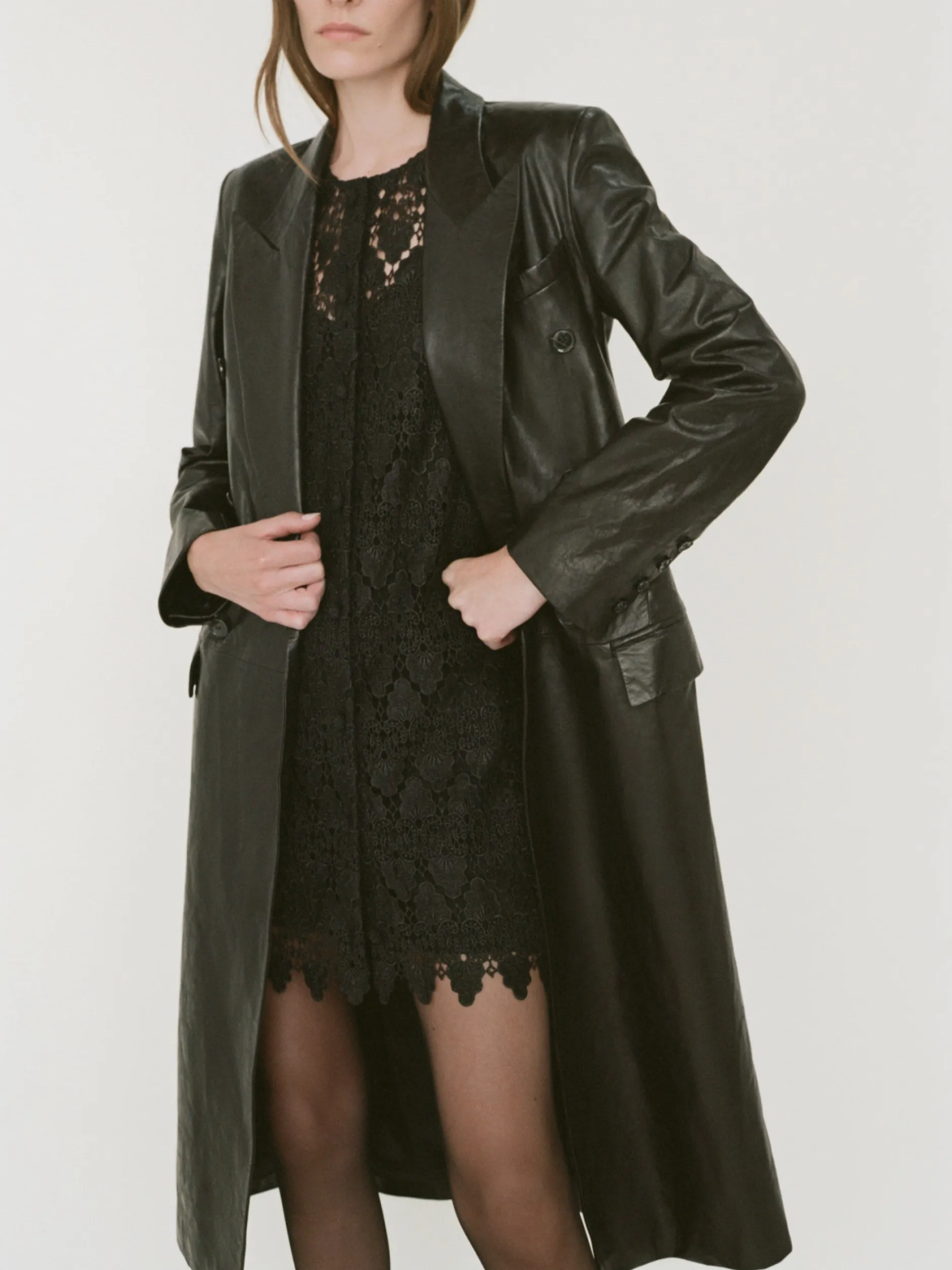 FRAME Tailored Leather Coat in<Women Leather & Suede|Jackets & Coats