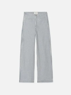 FRAME Tailored Trouser in Seaport Stripe<Women Wide Leg