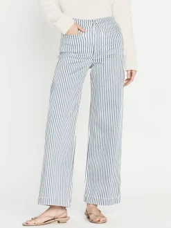 FRAME Tailored Trouser in Seaport Stripe<Women Wide Leg