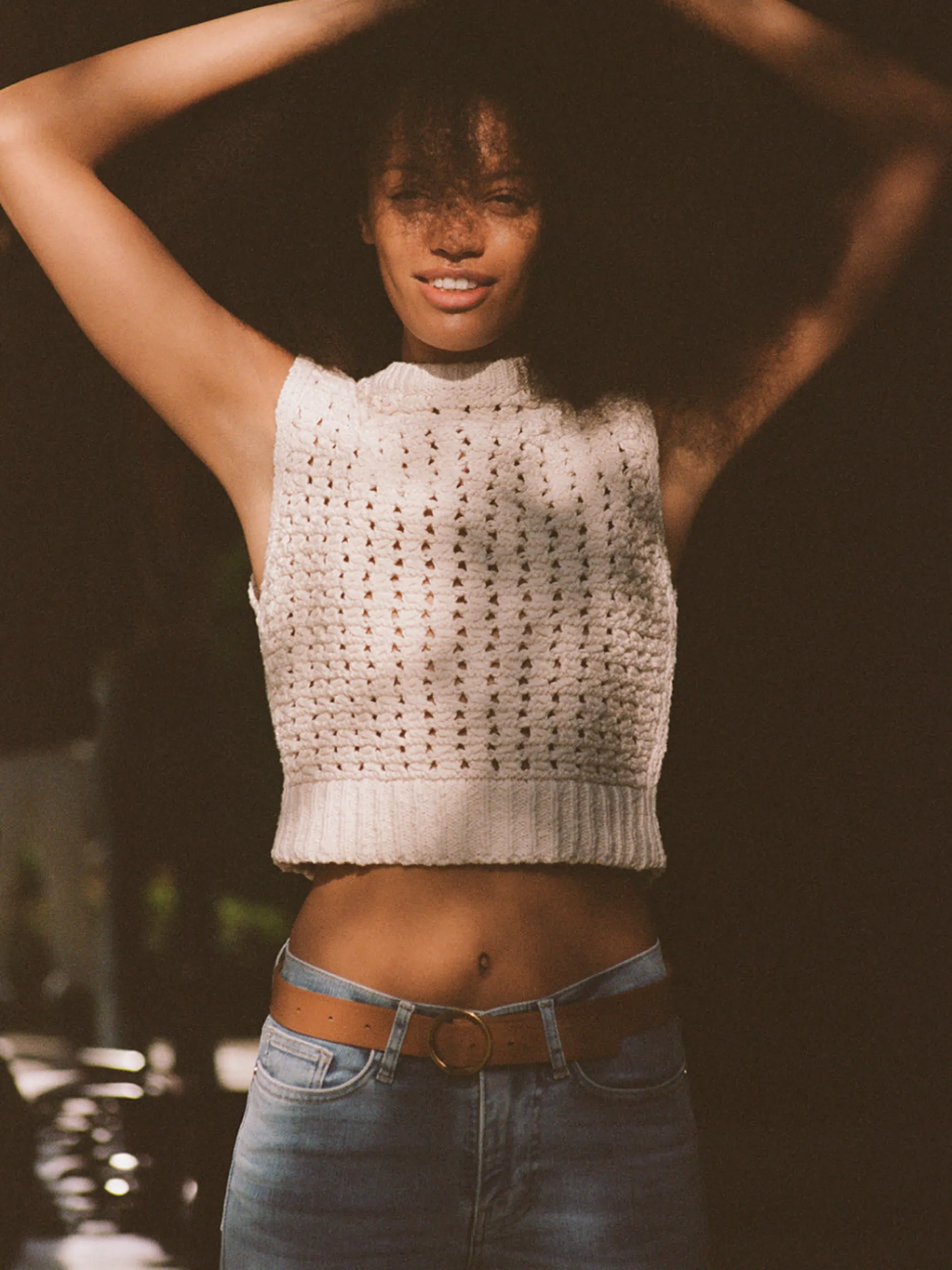 FRAME Tape Yarn Sweater Vest in<Women Sweaters