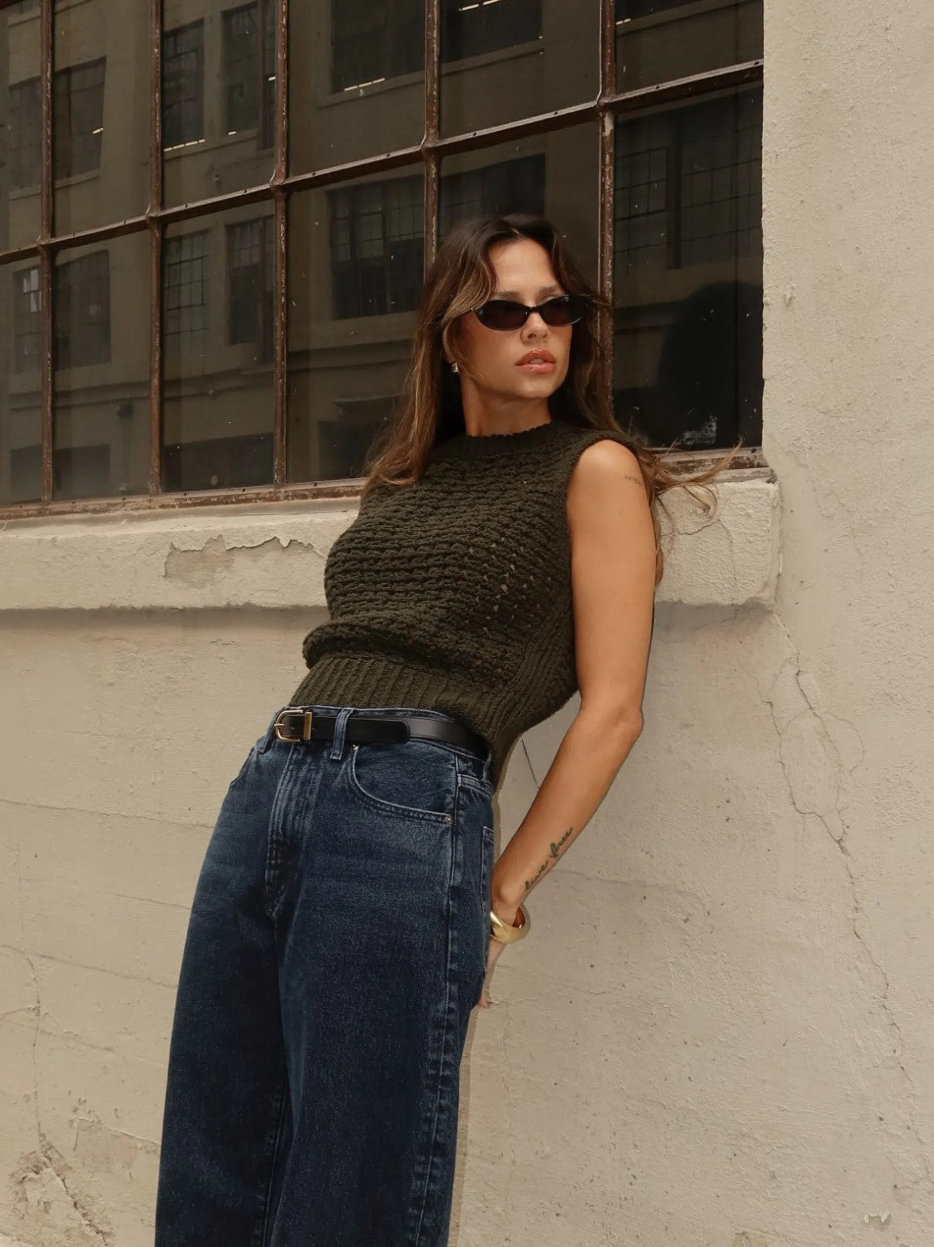 FRAME Tape Yarn Sweater Vest in<Women Sweaters