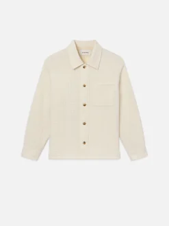 FRAME Textured Shirt Jacket in Off White< Jackets & Coats