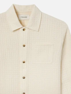 FRAME Textured Shirt Jacket in Off White< Jackets & Coats