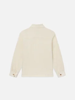 FRAME Textured Shirt Jacket in Off White< Jackets & Coats