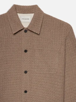 FRAME Textured Shirt Jacket in Light Brown< Jackets & Coats