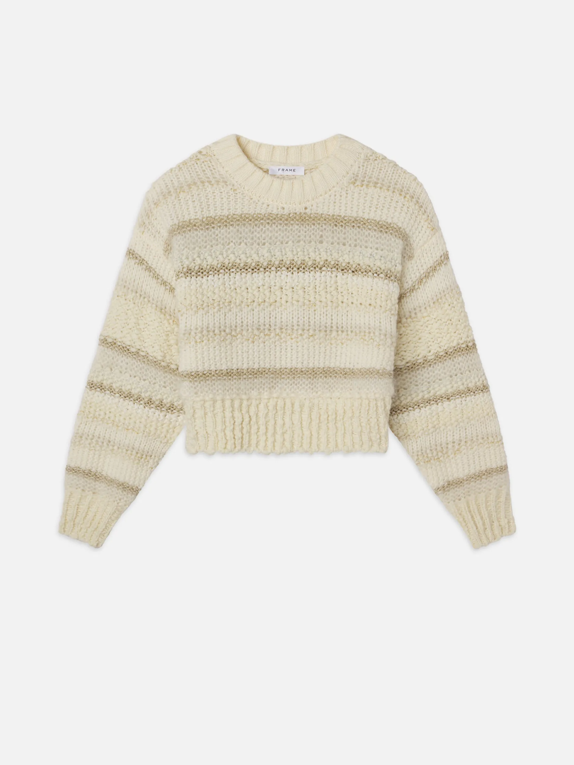 FRAME Textured Stripe Sweater in Cream Multi<Women Sweaters