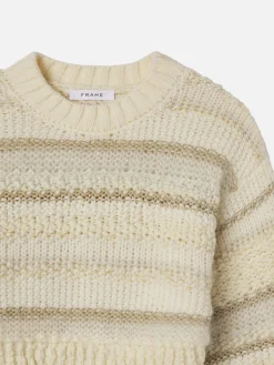 FRAME Textured Stripe Sweater in Cream Multi<Women Sweaters
