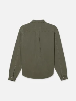 FRAME Textured Terry Overshirt in Smokey Olive< Jackets & Coats