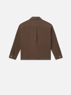FRAME Textured Terry Relaxed Shirt in Soft Mocha< Jackets & Coats|Shirts