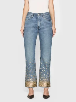 FRAME The Atelier Champagne Jean in Gold Embellished<Women Straight