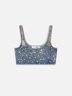 FRAME The Atelier Champagne Top in Gold Embellished<Women Tops & Blouses