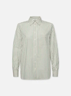 FRAME The Borrowed Pocket Shirt in Green Gem Multi<Women Tops & Blouses