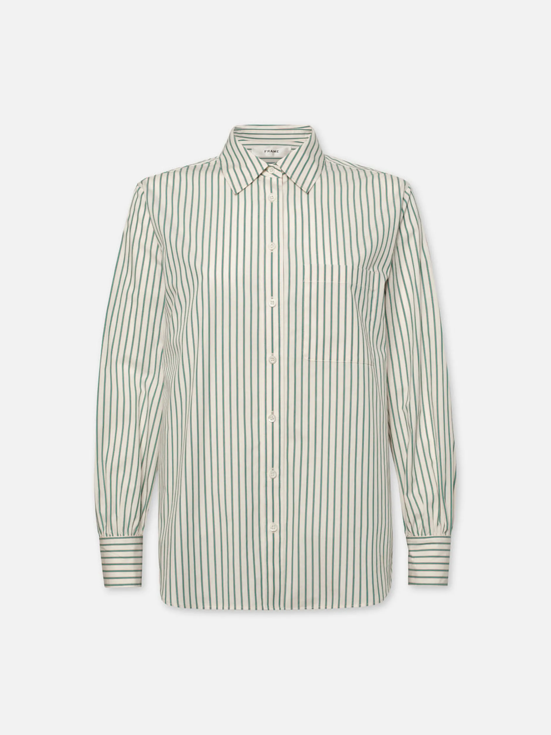 FRAME The Borrowed Pocket Shirt in Green Gem Multi<Women Tops & Blouses