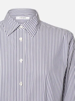 FRAME The Borrowed Shirt in Dark Chambray Multi<Women Tops & Blouses