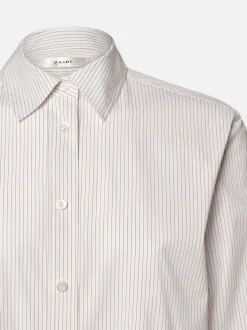 FRAME The Borrowed Shirt in White Multi<Women Tops & Blouses