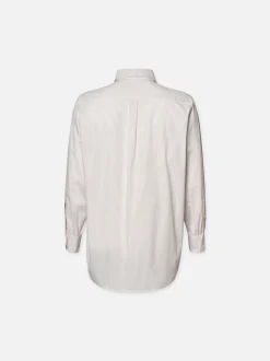 FRAME The Borrowed Shirt in White Multi<Women Tops & Blouses