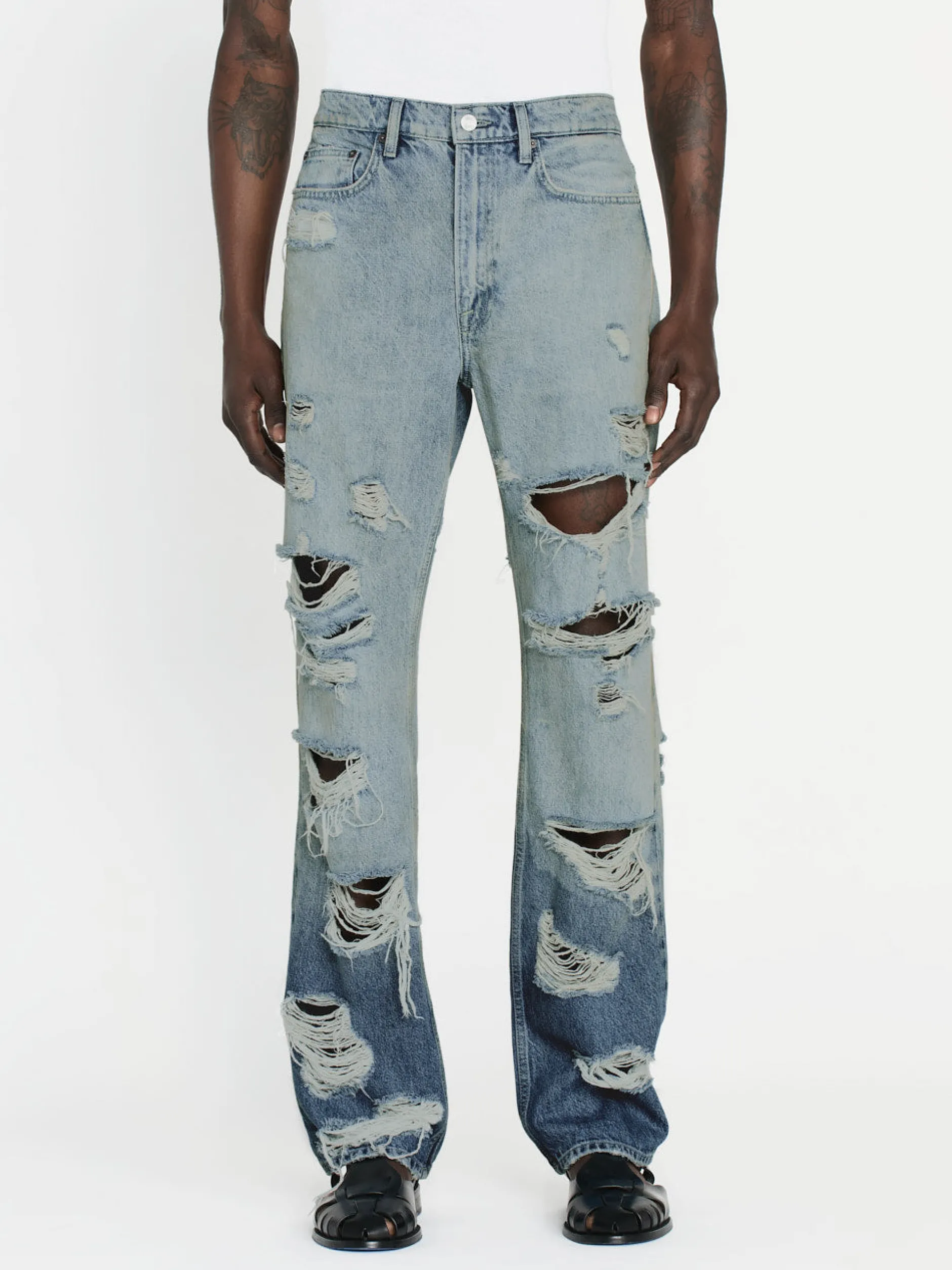 FRAME The Boxy Jean in Lagoon Rips< Straight