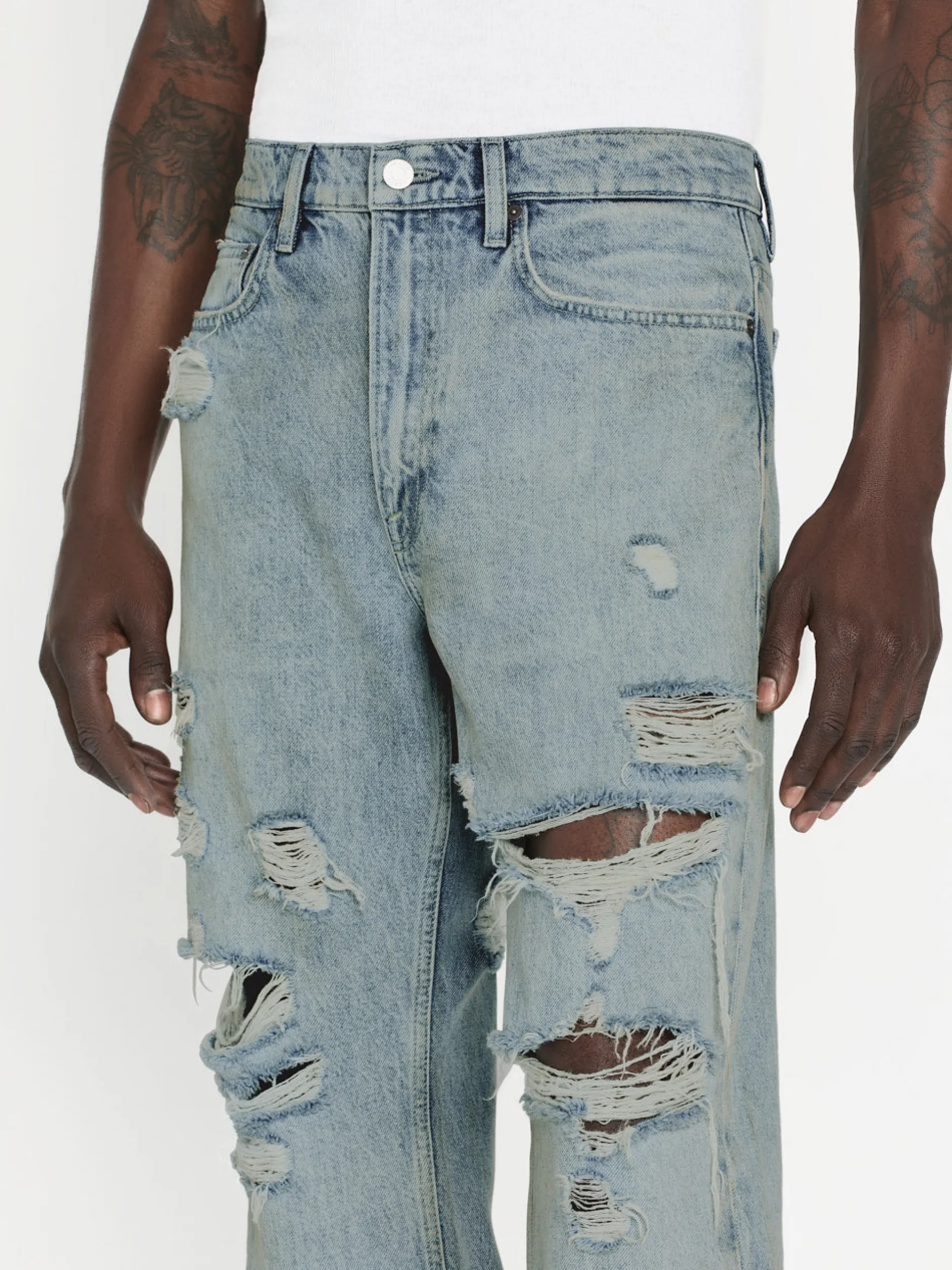 FRAME The Boxy Jean in Lagoon Rips< Straight