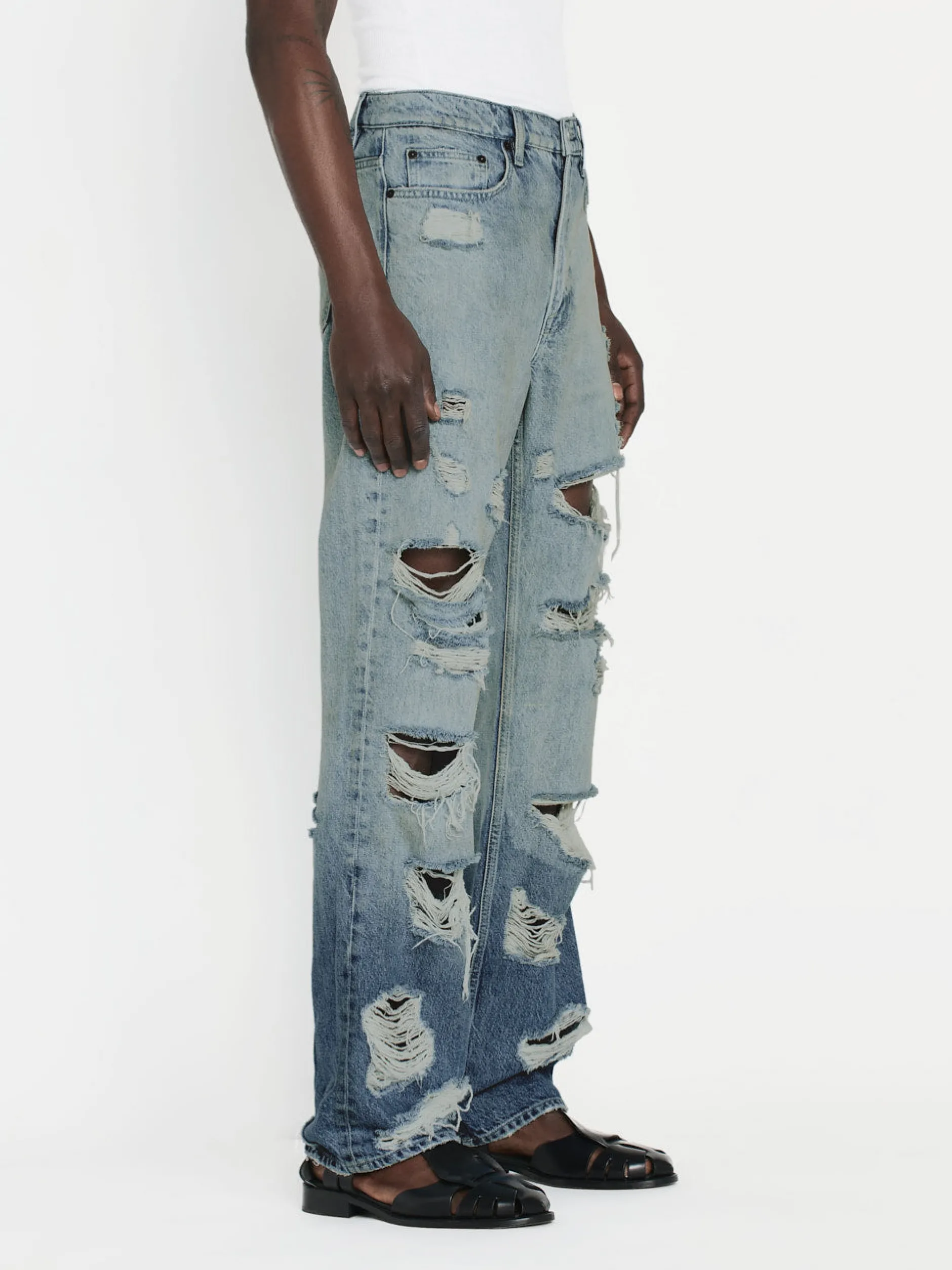 FRAME The Boxy Jean in Lagoon Rips< Straight