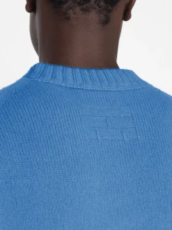 FRAME The Cashmere Crewneck Sweater in Bright Blue< Sweaters & Hoodies