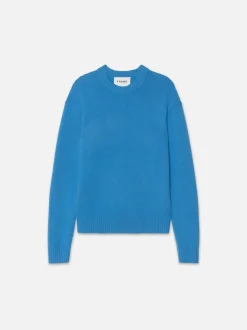 FRAME The Cashmere Crewneck Sweater in Pop Blue< Sweaters & Hoodies