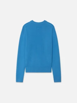 FRAME The Cashmere Crewneck Sweater in Pop Blue< Sweaters & Hoodies