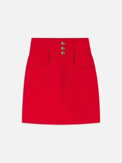 FRAME The Corset Mini Skirt in Herrera Red<Women Skirts & Shorts