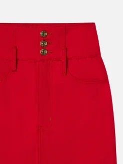 FRAME The Corset Mini Skirt in Herrera Red<Women Skirts & Shorts
