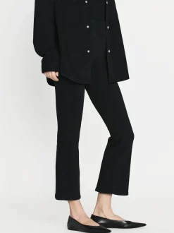 FRAME The Jetset Crop Mini Boot in Sheen Noir<Women Bootcut