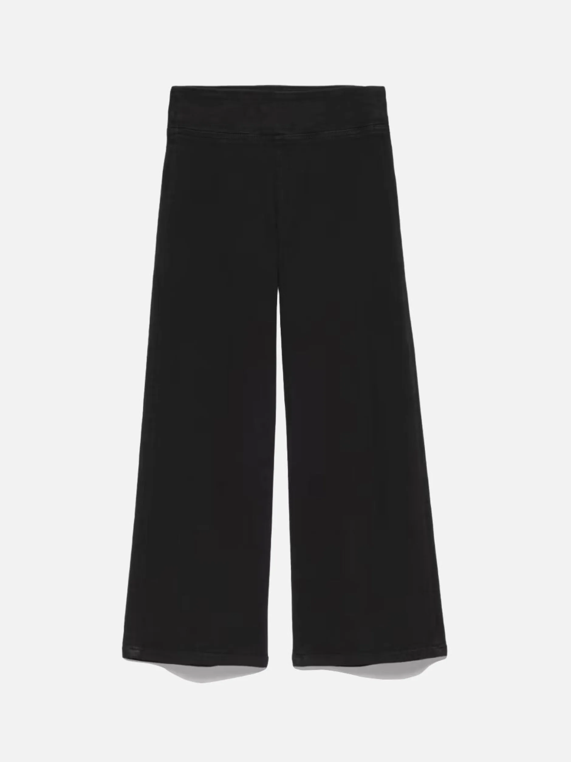 FRAME The Jetset Wide Crop in Sheen Noir<Women Wide Leg