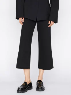 FRAME The Jetset Wide Crop in Sheen Noir<Women Wide Leg