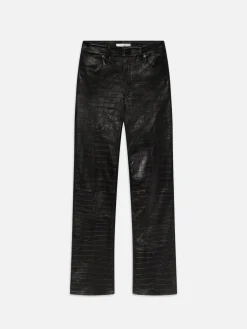 FRAME The Leather Ruler in Black Croc<Women Leather & Suede|Pants