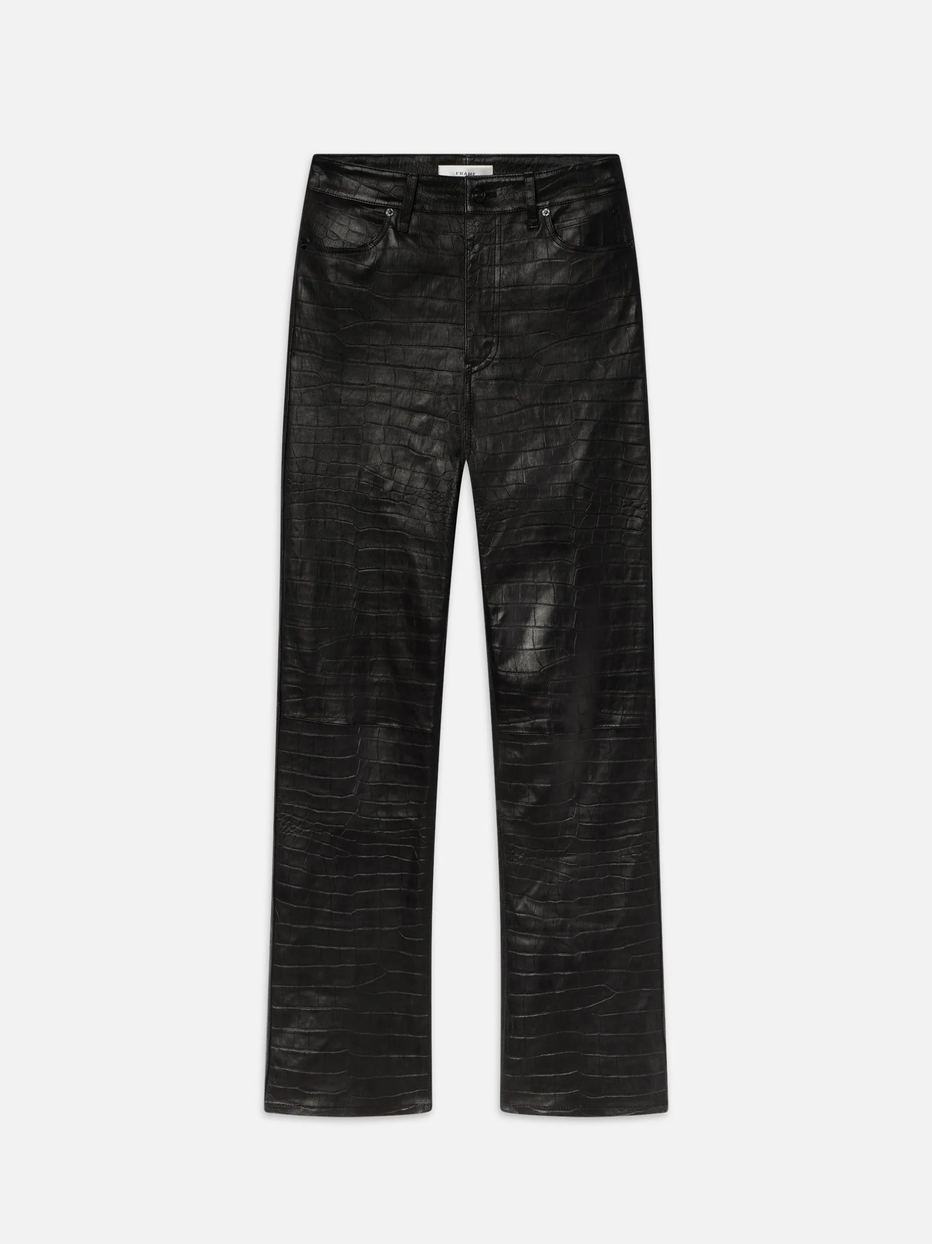 FRAME The Leather Ruler in Black Croc<Women Leather & Suede|Pants
