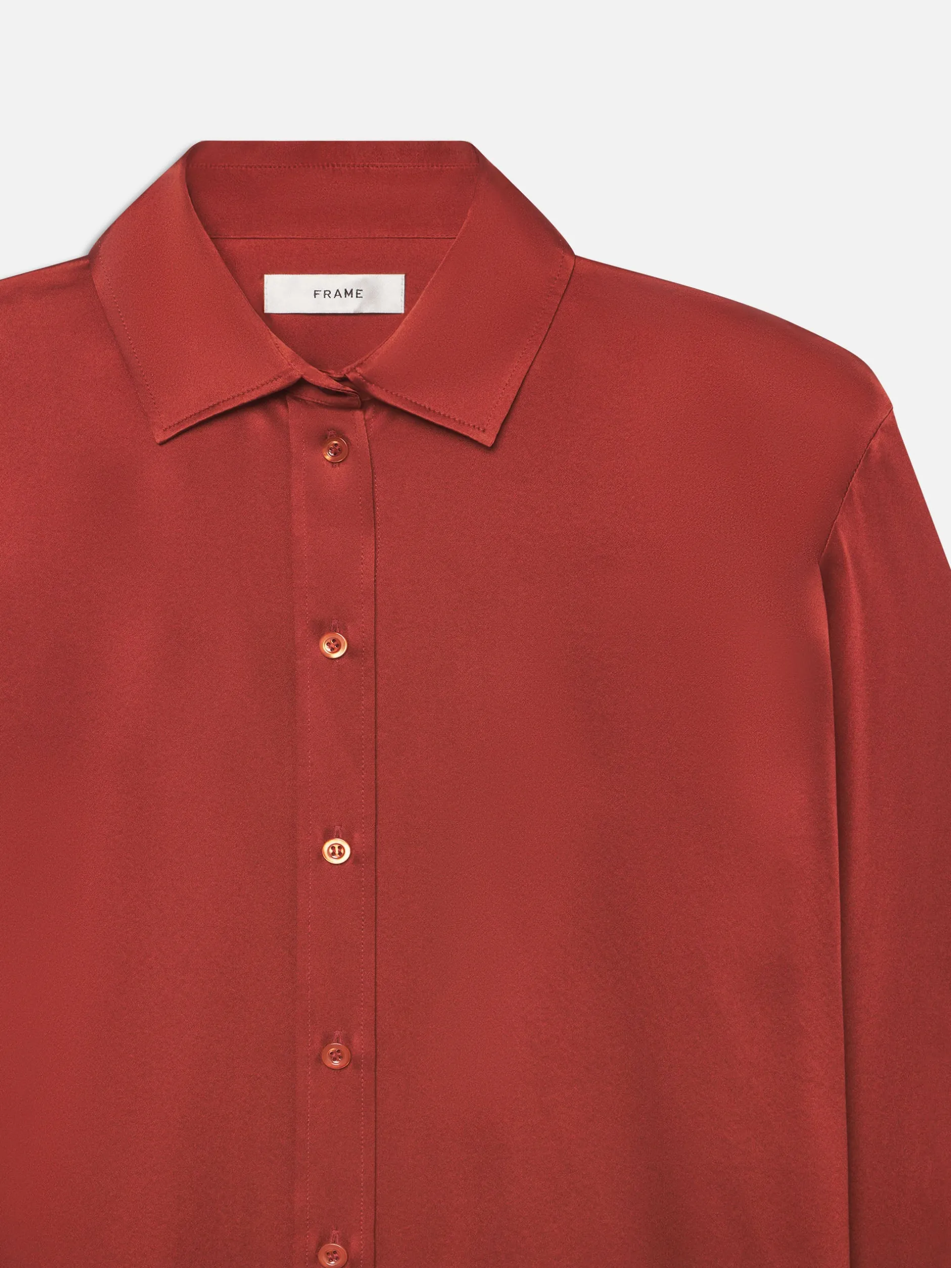 FRAME The Oversized Shirt in Deep Rust<Women Tops & Blouses