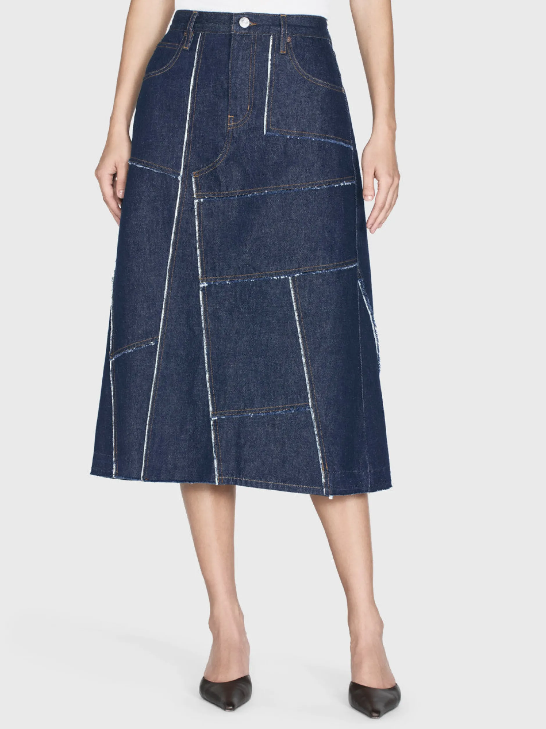 FRAME The Patchwork Midi Skirt in<Women Skirts & Shorts