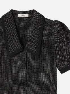 FRAME The Polka Dot Sailor Blouse in Black Multi<Women Tops & Blouses