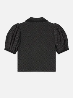FRAME The Polka Dot Sailor Blouse in Black Multi<Women Tops & Blouses
