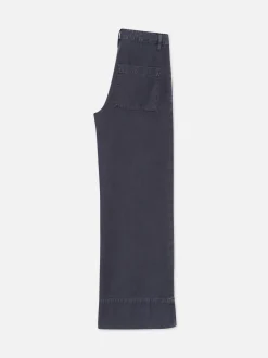 FRAME The 70's Patch Pocket Crop Straight in Washed Navy<Women Pants