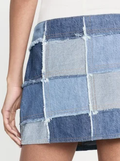 FRAME The 70's Patchwork Mini Skirt in Road Trip<Women Skirts & Shorts